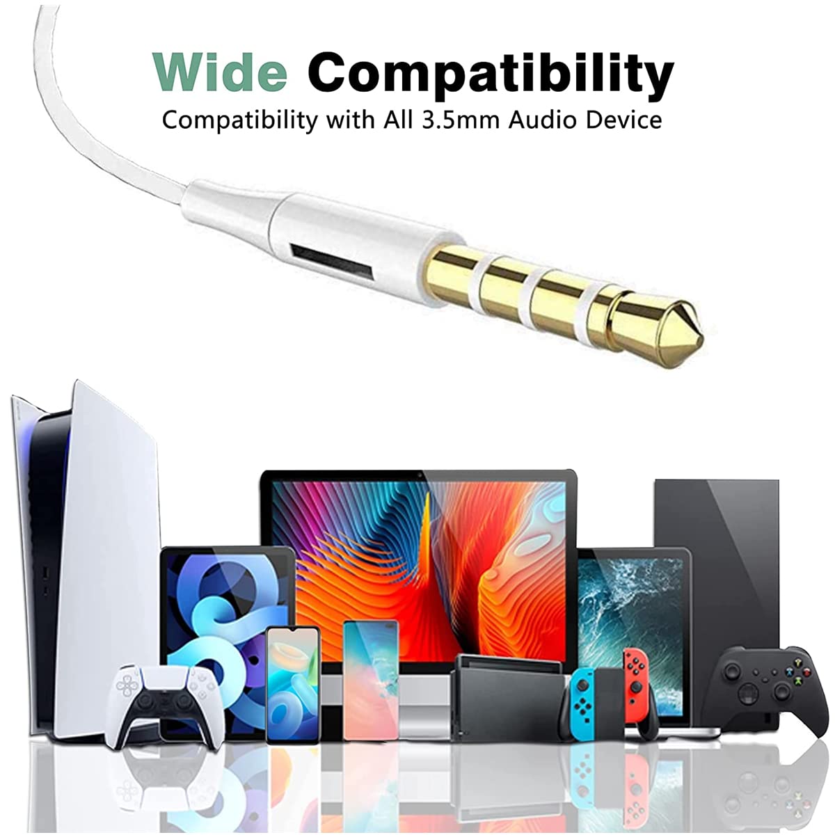 [2 Pack] WEIZY Aux Earbuds/Earphones, Vize 3.5mm Wired Headphones Noise Isolating Earphones Volume Control & Built-in Microphone Compatible