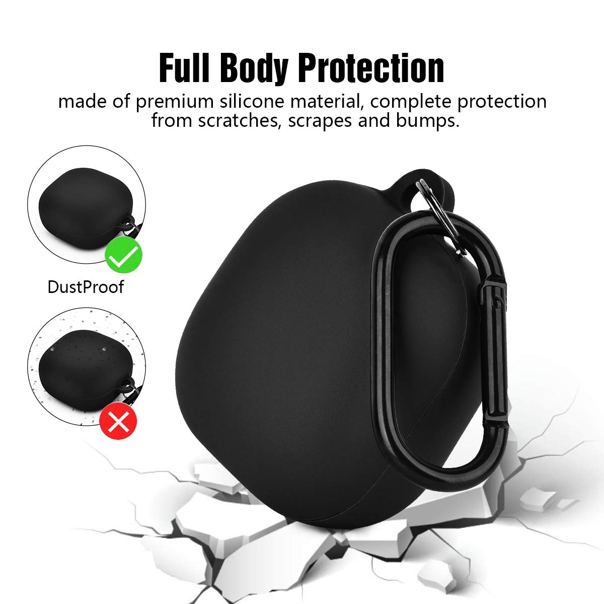 AIRSPO Silicone Case Compatible for Samsung Galaxy Buds 2 Pro/Galaxy Buds2/ Galaxy Buds Pro 2/ Galaxy Buds Live/Galaxy Buds FE Case (Black)