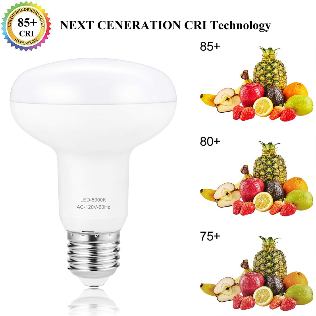 Small frog BR25/R25 Led Can Light Bulbs, 9W Dimmable Flood Lights (75W Equivalent), E26 Medium Base Bulb 5000K Daylight White for Indoor Outdoor