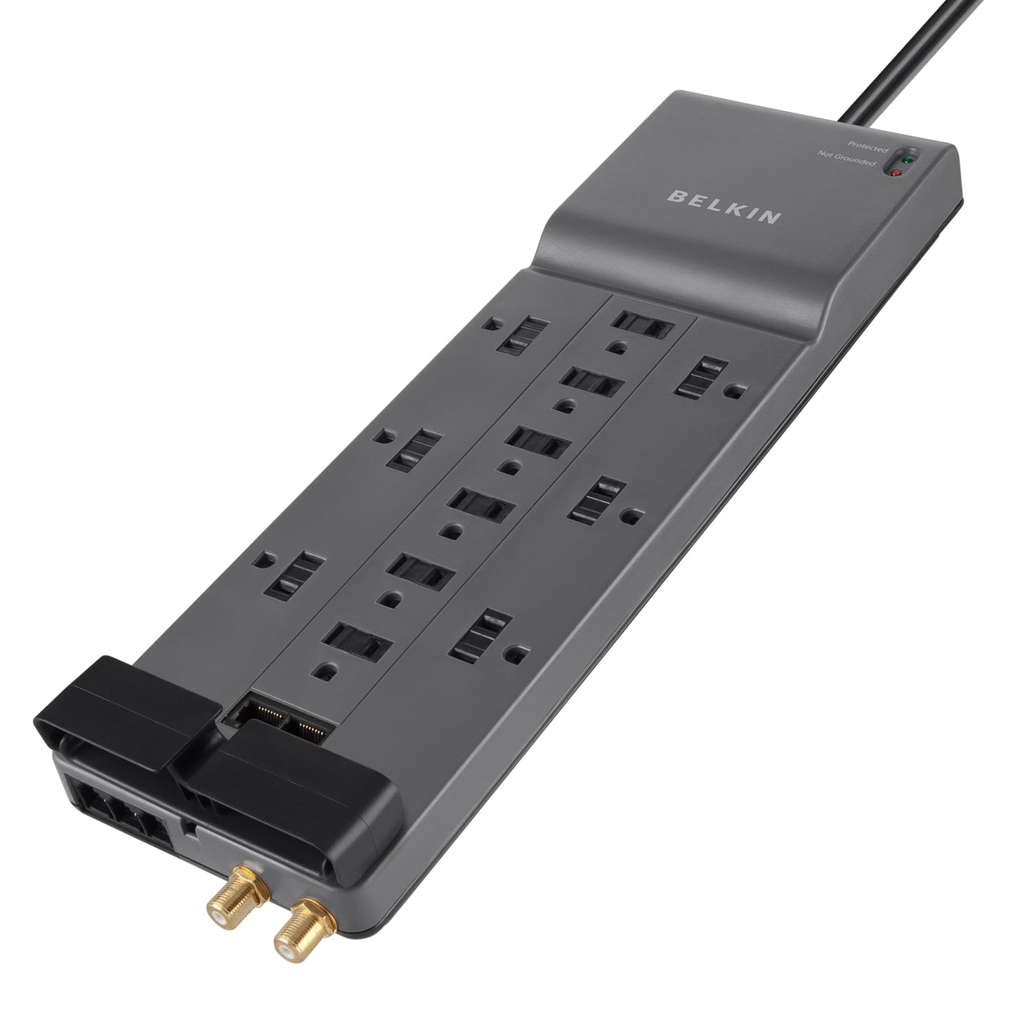 Belkin 12-Outlet Home and Office Series Surge Protector, 8ft Cord, Gray
