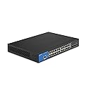 Linksys LGS328C 24 Port Gigabit Managed Network Switch with 4 x 10G Uplink SFP+ Slots - Advanced Security, QoS, Static Routing, VLAN, IGMP Features