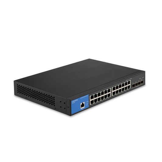 Linksys LGS328C 24 Port Gigabit Managed Network Switch with 4 x 10G Uplink SFP+ Slots - Advanced Security, QoS, Static Routing, VLAN, IGMP Features