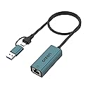 Onten USB-A and USB-C to Ethernet Adapter,Driver Free RJ45 to USB C or USB A, Gigabit Ethernet LAN Network Adapter for Windows,Mac OS, iOS and More