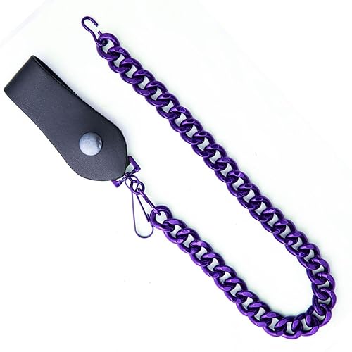 Hot Leathers CWA1053 Purple Metal Anti-Theft 16 Inch Wallet Chain with Snap-On Belt Loop and Key Holder-Purple-PCS