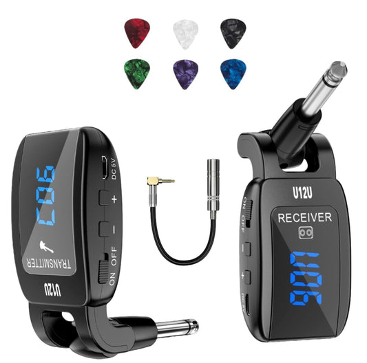 TTSTAR ISAIBELL Wireless Guitar System Instrument System Electric Guitar Transmitter Receiver Rechargeable Bass Accessories Digital Display Stereo