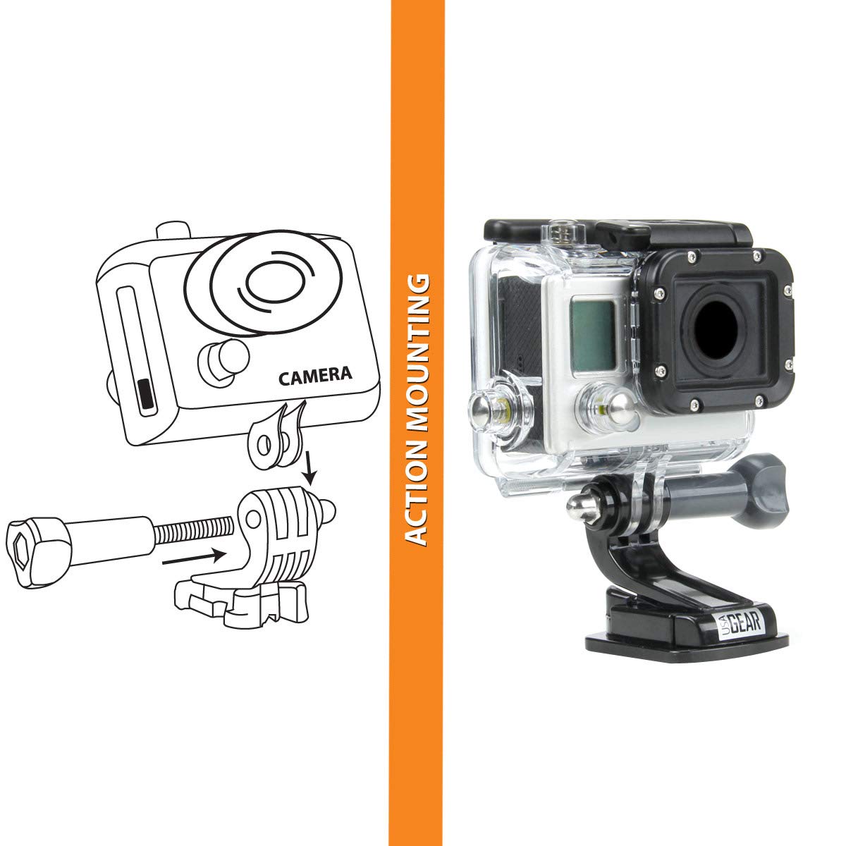 USA GEAR Wrist Strap Band Style Action Camera Mount w/ 2-Point Neoprene Strap, J Hook and Tripod Adapter - Compatible with GoPro Hero 13 Black, GoPro