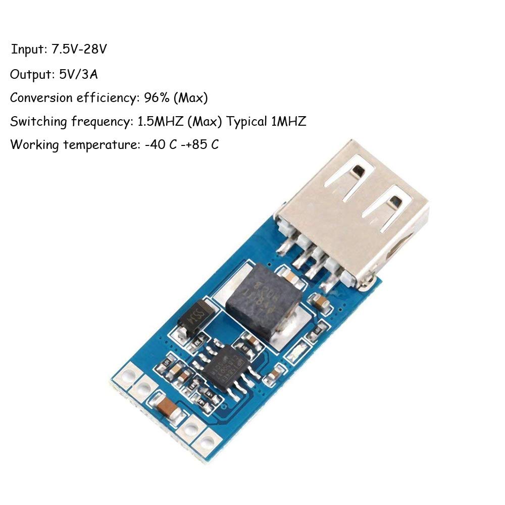 Comidox 9V/12V/24V to 5V USB Step Down Power Module DC-DC 7.5V-28V to 5V 3A Precise Vehicle Charger Buck Voltage Converter Module 4Pcs
