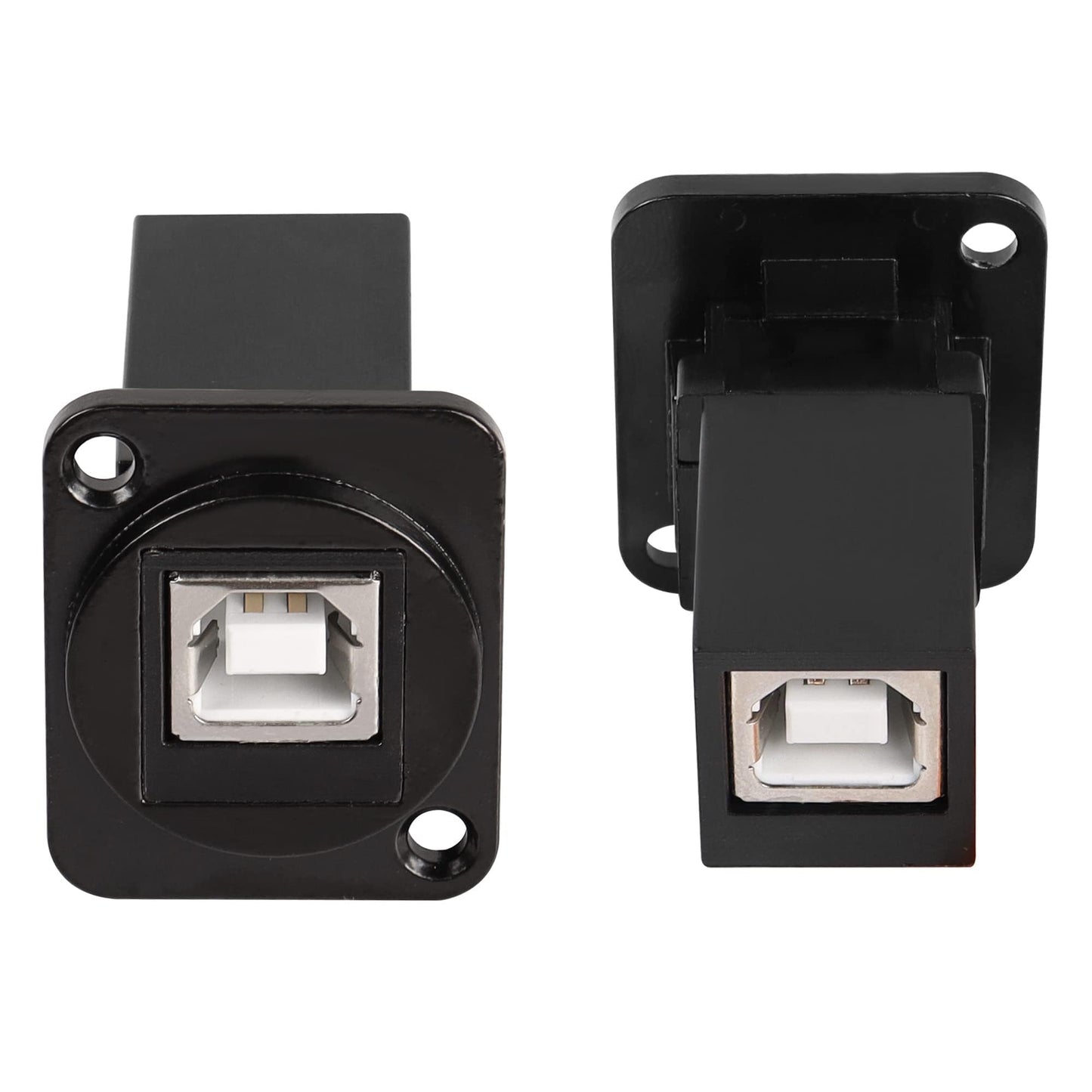 QIANRENON D-Type USB B 2.0 Panel Mount Solderless Connector, USB Type B Female to Female Coupler Socket Panel Mount Pass Through Adapter Fixed Panel…