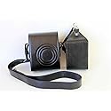 Fuji Mini 90 case, BolinUS Handmade PU Leather FullBody Camera Case Bag Cover for Fujifilm Instax Mini 90 with Neck Strap Battery Bag -Black