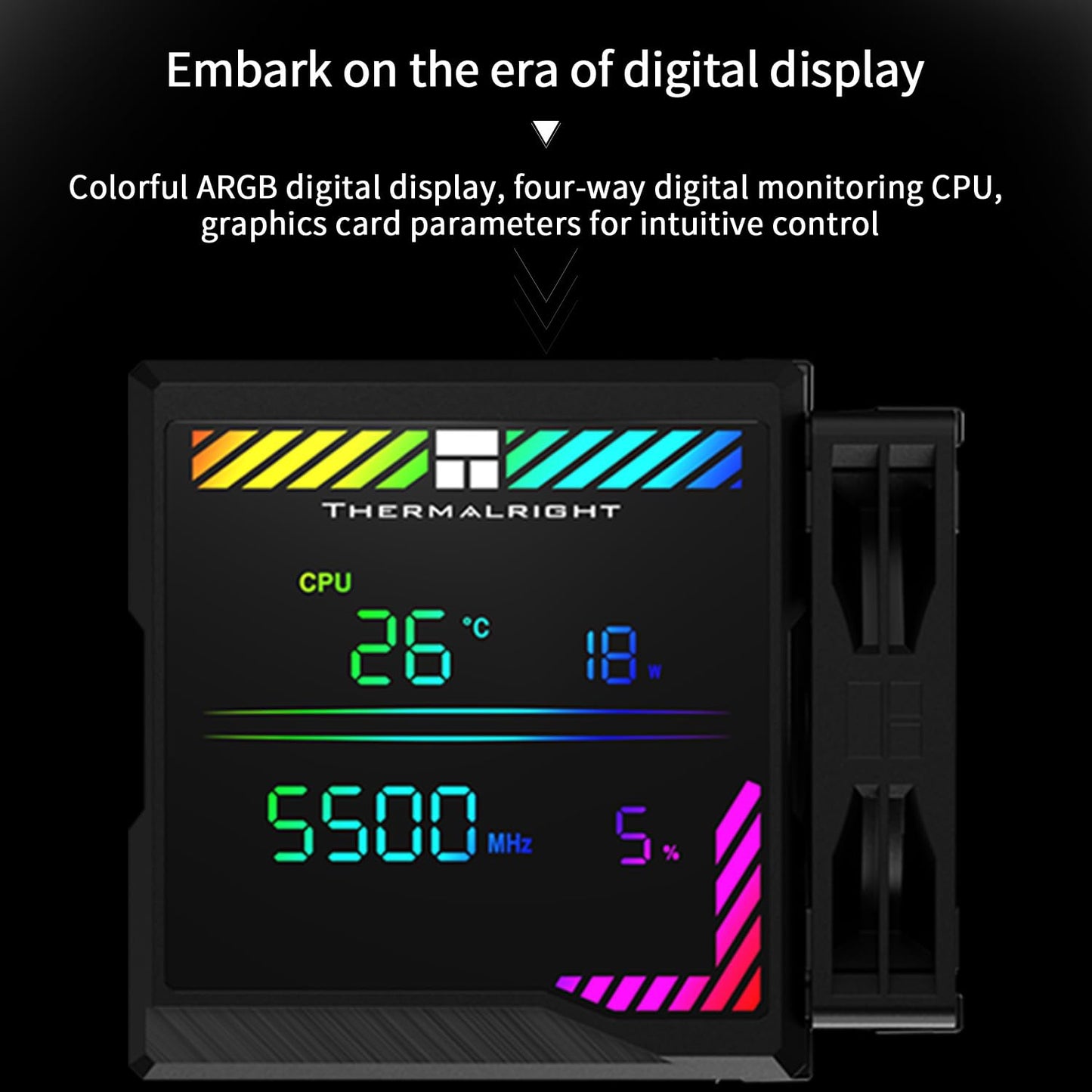 Thermalright Peerless Assassin 140 Digital Black CPU Cooler, Double PWM Fans with 1850RPM Speed, Support Intel