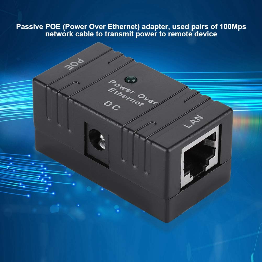 Mini POE Combiner Separator Universal RJ45 Connector Power Over Ethernet Injector for Network Devices (Black)
