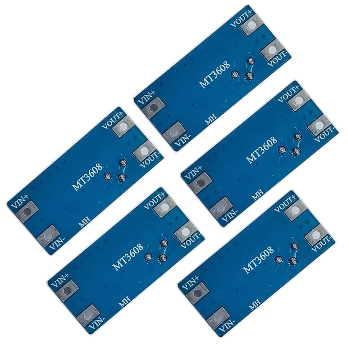 Kiro&Seeu 5pcs MT3608 DC-DC Boost Power Converter 2A Adjustable Step Up Voltage Regulator Board Input Voltage 2-24V to 5V-28V Output Voltage Power…