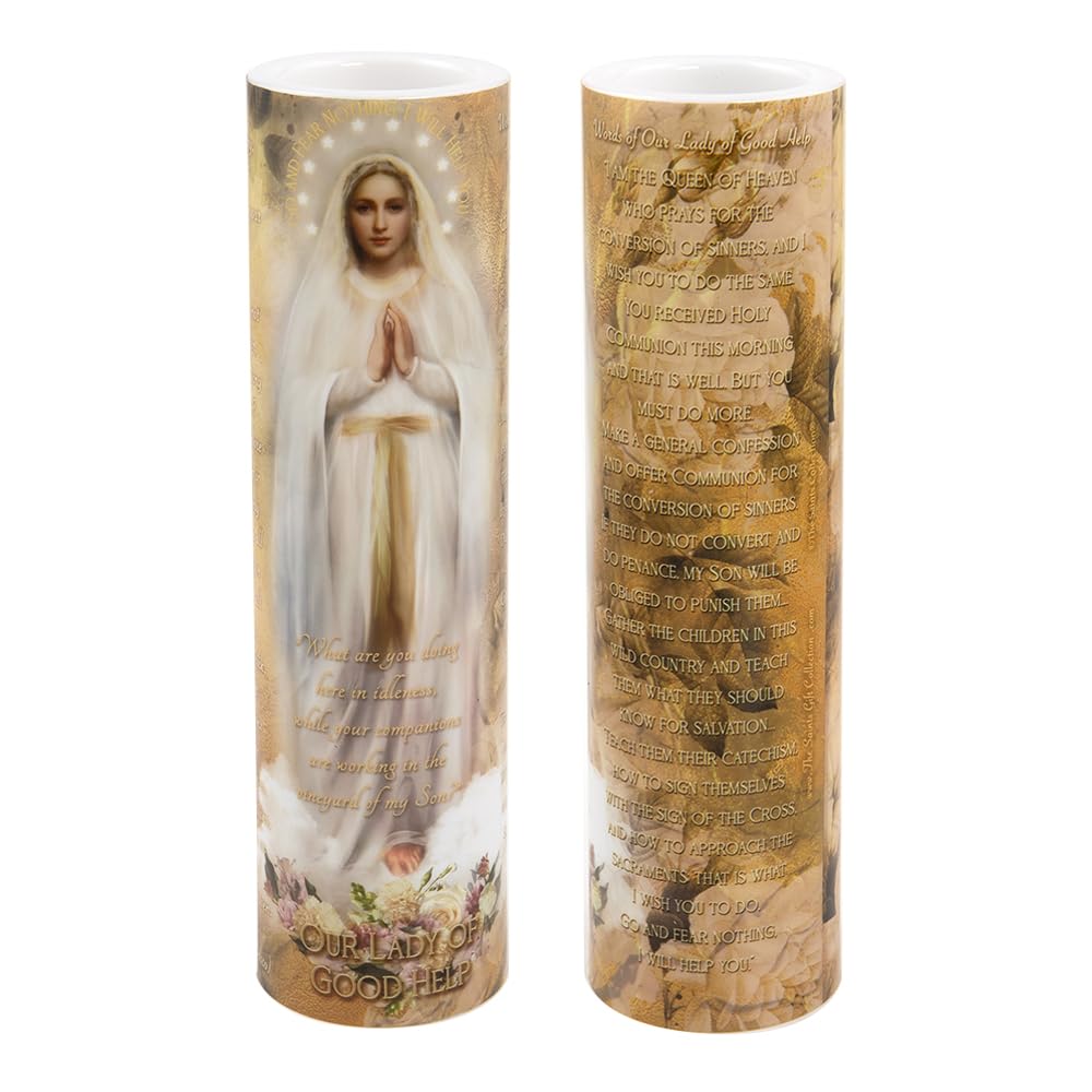 THE SAINTS COLLECTION Our Lady of Good Help LED Flameless Devotional Prayer Candle
