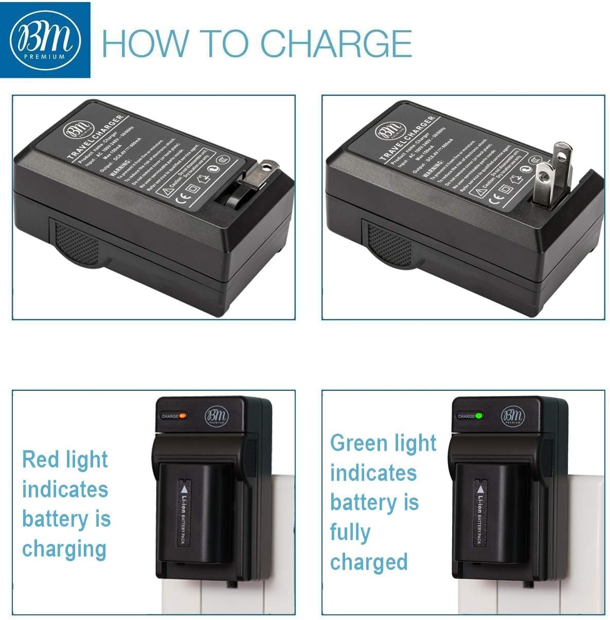 BM Premium NP-FW50 Battery and Charger for Sony A6100, A6400, DSC-RX1R III, DSC-RX10 IV, DSC-RX10 III, DSC-RX10 II, DSC-RX10, Alpha 7, Alpha 7R, a7