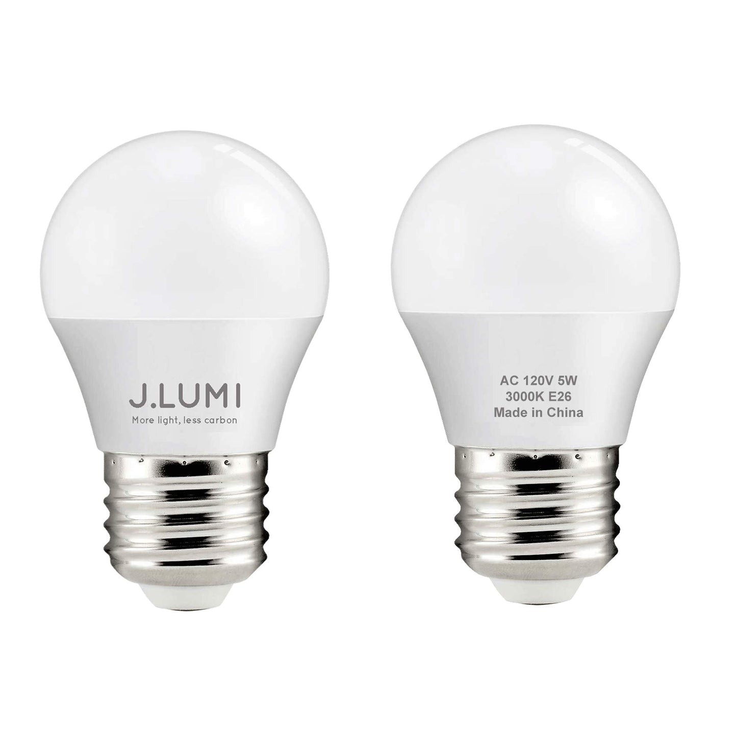 J.LUMI BPC4503 LED Light Bulbs 3W (25 Watt Equivalent), G40 Light Bulbs, 3000K Warm, E26 Base, LED Bulbs for Bed Side Lamps, Refrigerator, NOT