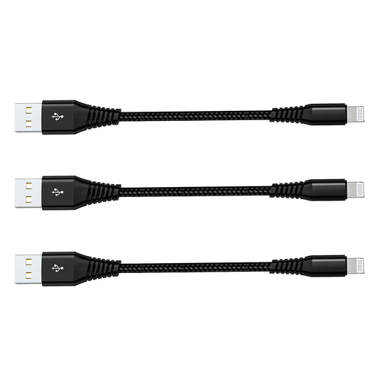 [Apple MFi Certified] Short iPhone Charging Cable(3Pack 8 Inch),USB to Lightning Charger Cord for Apple,Nylon Braided Fast Charging Data Syncing…