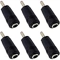 ZXUEZHENG 6Pcs DC Power Connector 5.5x2.1mm Female Jack to 3.5x1.35mm Male Adapter Barrel Connector,Red
