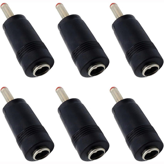 ZXUEZHENG 6Pcs DC Power Connector 5.5x2.1mm Female Jack to 3.5x1.35mm Male Adapter Barrel Connector,Red