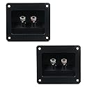 T Tulead Square Speaker Box Terminal Spring Cup Connector Double Binding Post Cable Audio Terminal Cup Pack of 2 with Screws