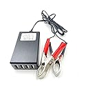 1Pcs 4 USB Port DC Converter Convert 12v 24 v to 5v Power Adapter Buck Charger with Battery Clip for Emergency USB Power