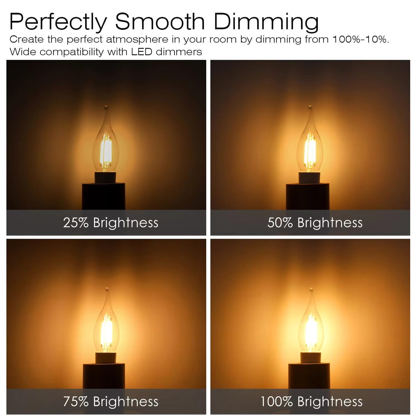 MMBGJKG Frosted Flame Tip Chandelier Light Bulb?e12 Candelabra Bulb 40 watt, 40W E12 Candelabra Base,Candle Light Bulbs for Chandeliers, Ceiling Fan