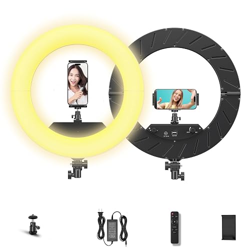 18" 55W Ring Light, High Brightness, No Bracket, Linkable on Wall-Mounted Triangular Arm, Ideal for Studios & Makeup, Live Streaming & Hair Salons