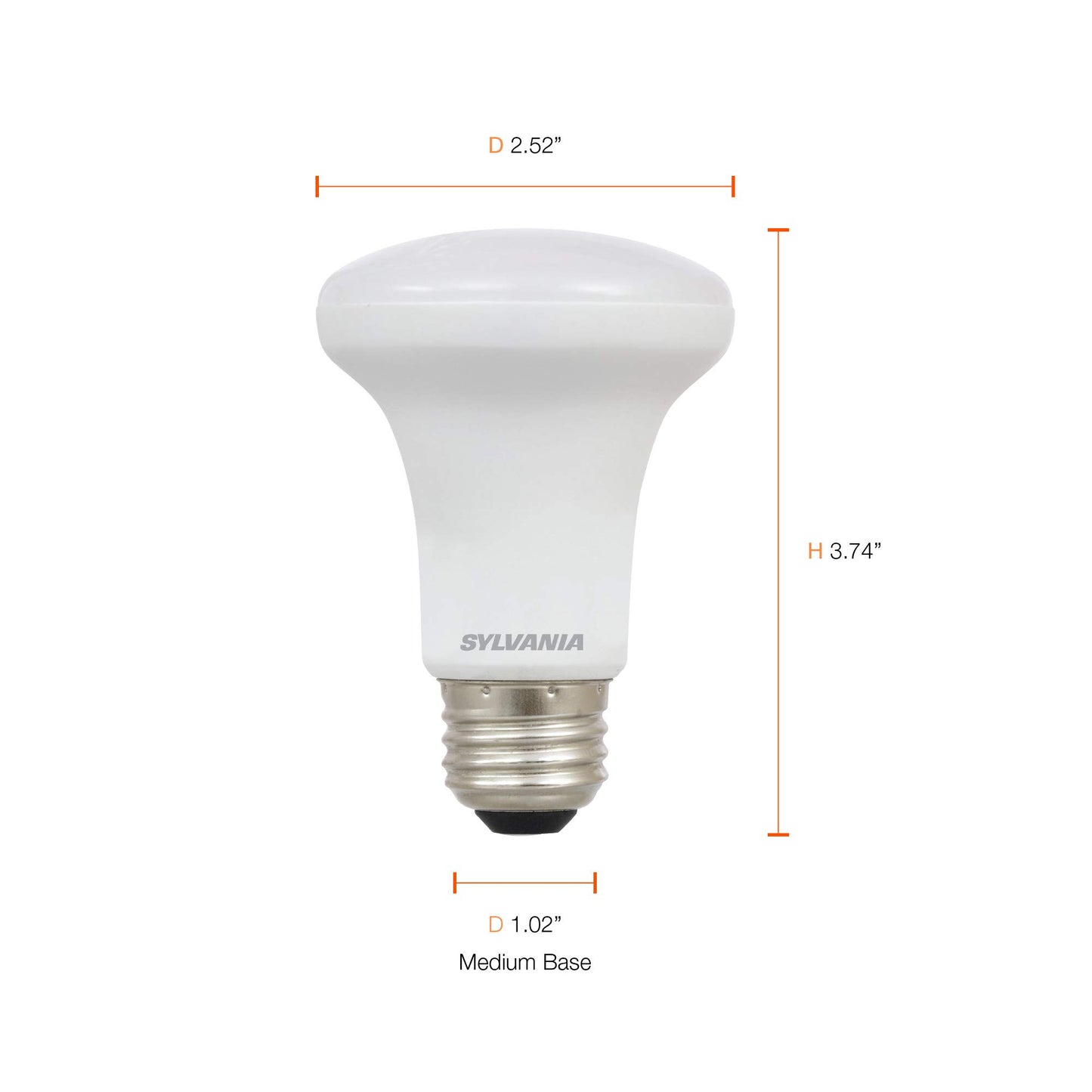 Sylvania LED R20 Flood Light Bulb, 50W = 5W, 10 Year, Dimmable, Frosted Finish, 325 Lumens, 5000K, Daylight - 2 Pack (73991)
