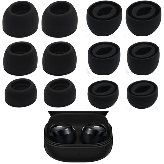 Miayaya 6 Pairs Galaxy Buds Pro Ear Tips, Soft Silicone Washable Ear Tips, Compatible with Galaxy Buds Pro 2021 SM-R190 Earbuds Tips Gels, Fit in