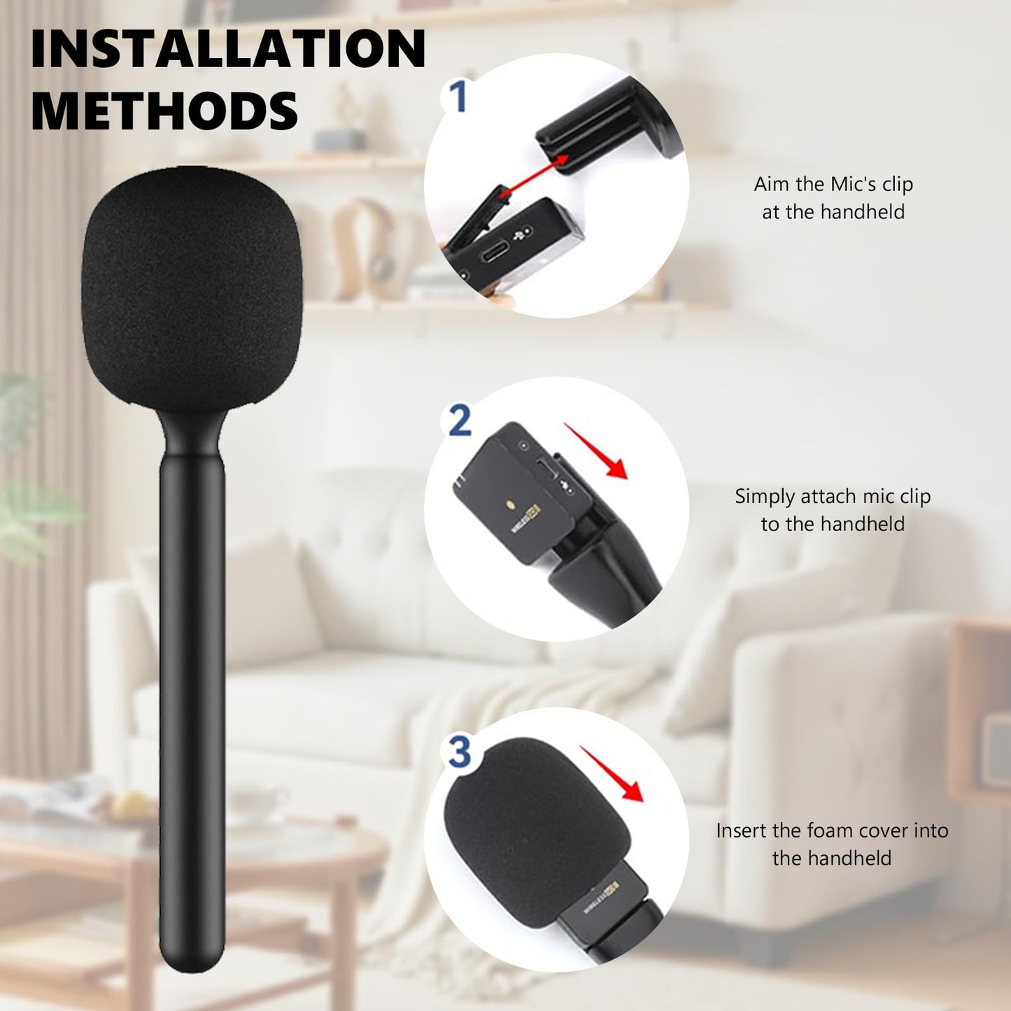 DJI Mic Holder Microphone Stand Handheld Interview Mic Holder for RODE & DJI Wireless GO,Compatible with Lavalier Rigs, Flag Stations, Vlogging