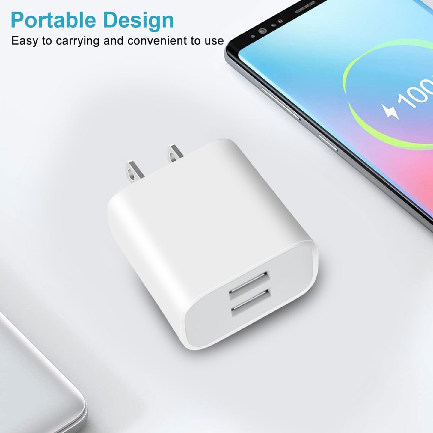 USB Wall Charger,4 Pack Dual Port Plug Adapter for Wall Outlet Charging Block, USB Power Adapter for iPhone 14/13/12/11 Pro/Pro Max, XS/XR/X,Galaxy