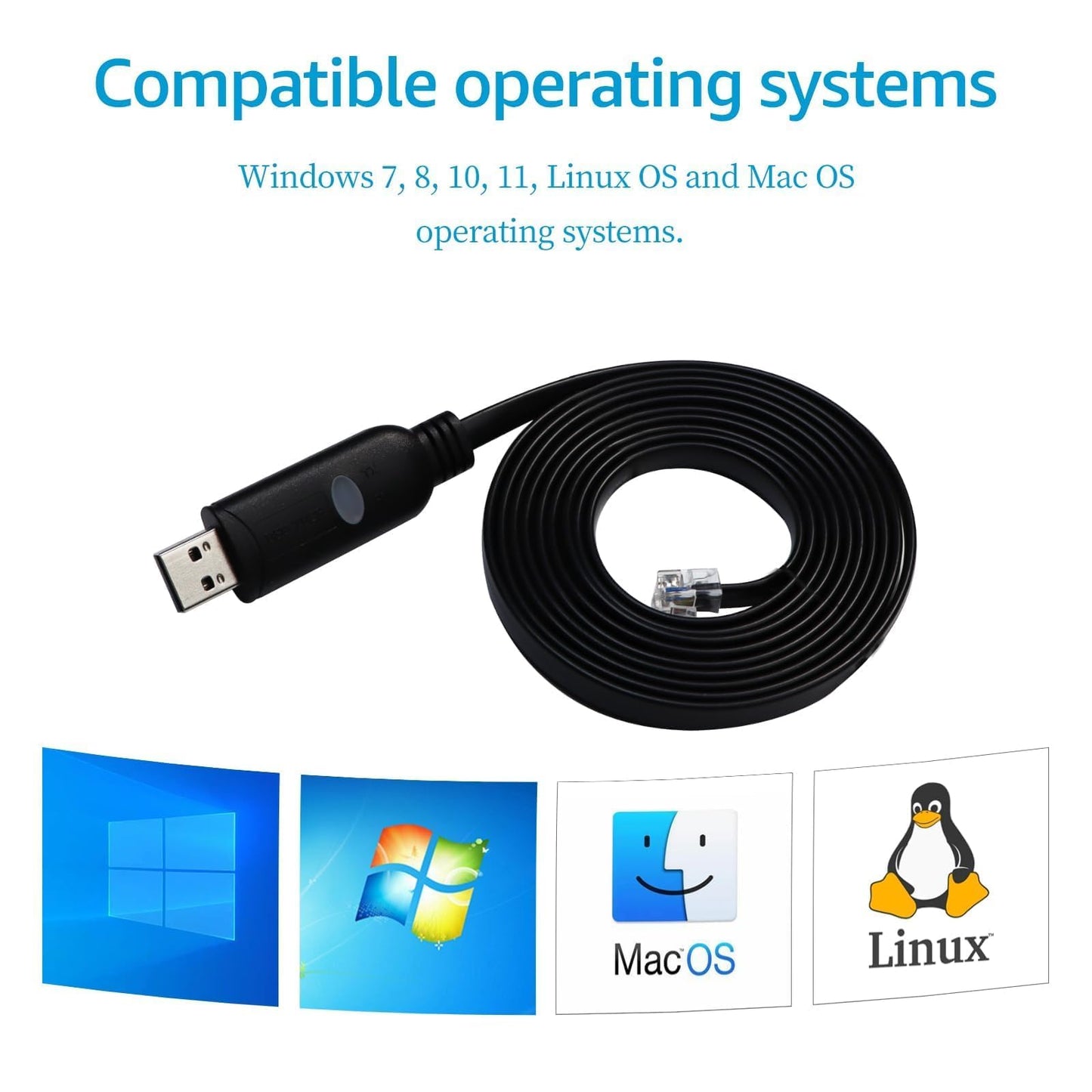 DSD TECH SH-RJ12K USB to RJ12 RS232 Serial Cable with FTDI Chip for ESA Plex-COM2 Bridge EXP-4