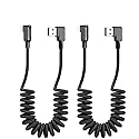 mcdodo [2 Pack] Anti Winding Cable, 90 Degree Retractable LED Coiled Cord Nylon Braided Sync Charge USB Data 6FT/1.8M Cable Compatible Phone…