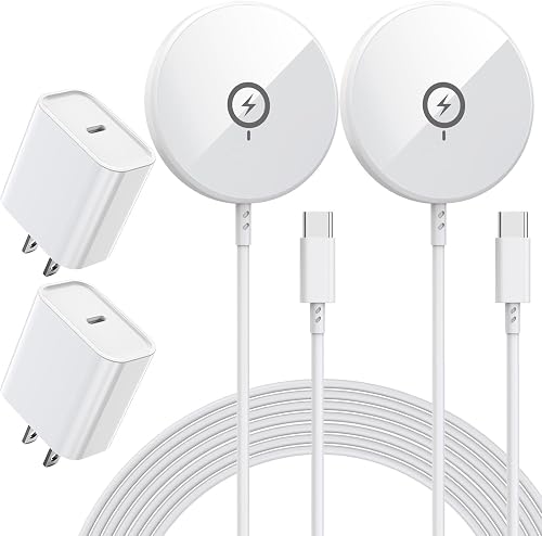 [Apple MFi Certified]iPhone Magnetic Charger,6FT 2Pack Apple Wireless Charger Pad 15W Mag Safe Fast Charging iPhone Flat for iPhoneAir/17 Pro Max/16