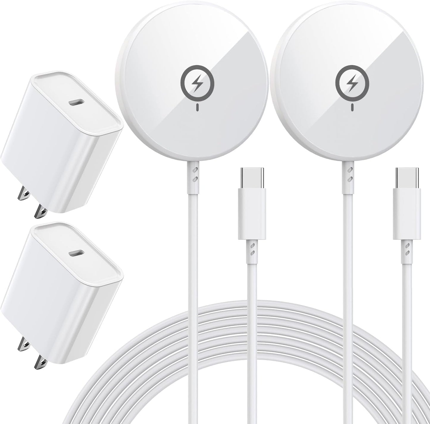 [Apple MFi Certified]iPhone Magnetic Charger,6FT 2Pack Apple Wireless Charger Pad 15W Mag Safe Fast Charging iPhone Flat for iPhoneAir/17 Pro Max/16