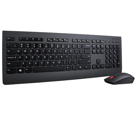 Lenovo Professional Wireless Keyboard and Mouse Combo, 2.4 GHz USB Wireless Receiver, Full Size Ambidextrous Mouse, 24 Month Battery Life, Black