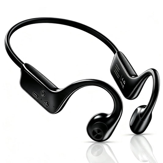 Fanisic Bone Conduction Headphones, Bluetooth 6.0 Open Ear Headphones with Mic, Type-C Quick Charge, Long Battery Life, IPX5 Sweatproof, Lightweight