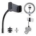 Universal Phone Holder for Ring Light, 1/4"-20 and Hot Shoe Adapter, Flexible Phone Mount for Ring Light and Tripod Stand Replacement