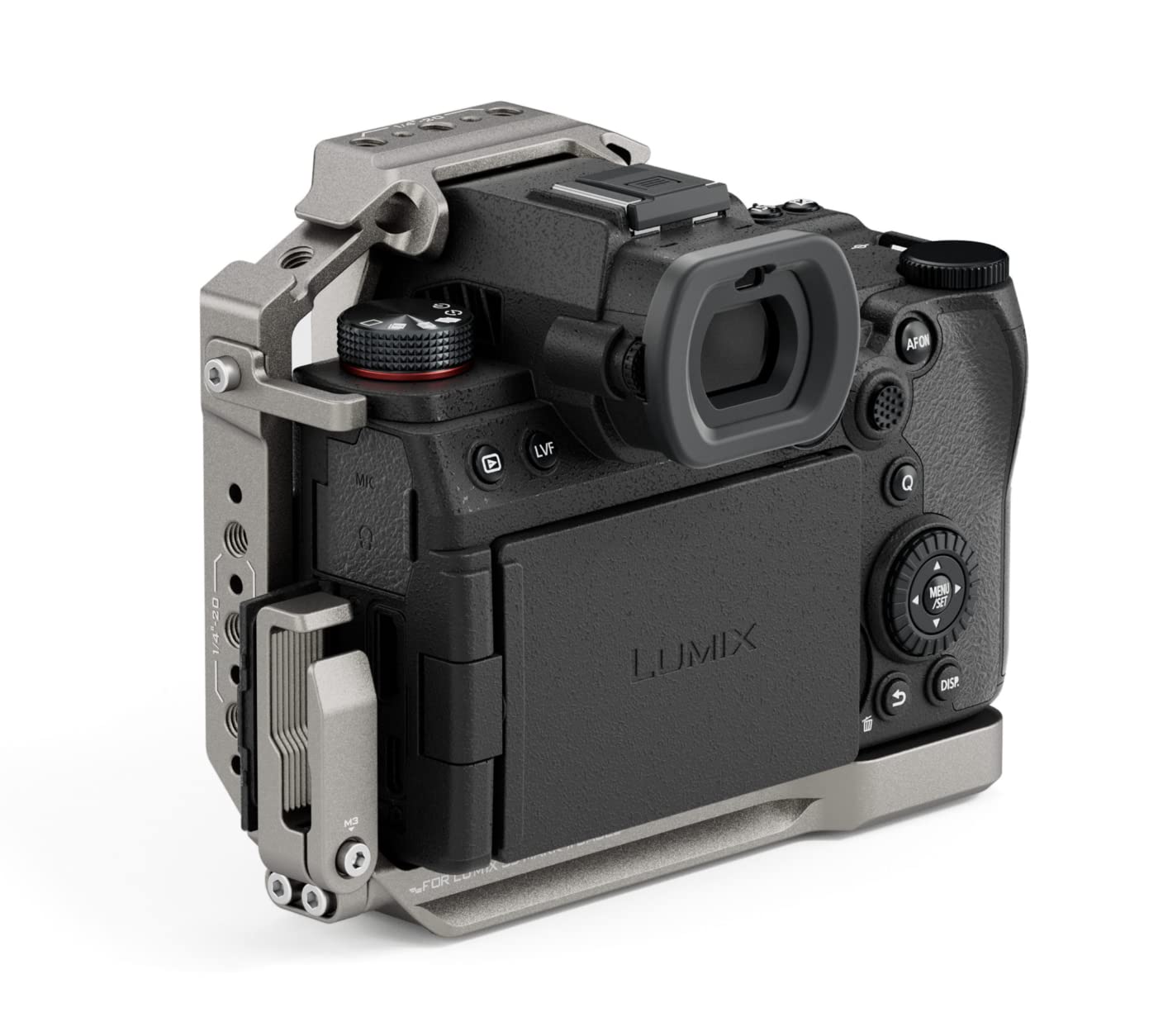 Tilta Half Camera Cage Compatible with Panasonic S5 II/IIX/G8 II - Titanium Gray | Mount Accessories via NATO Rail, Rosette, Cold Shoe,1/4"-20 Threads