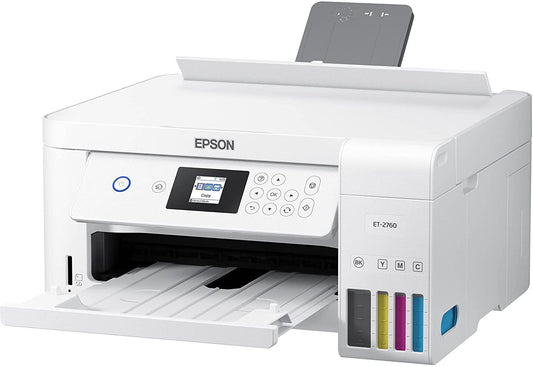Epson EcoTank ET 2760 Wireless Color Inkjet Cartridge-Free All-in-One Supertank Printer, Mobile Print, Copy Scan, Auto 2-Sided Printing, Voice