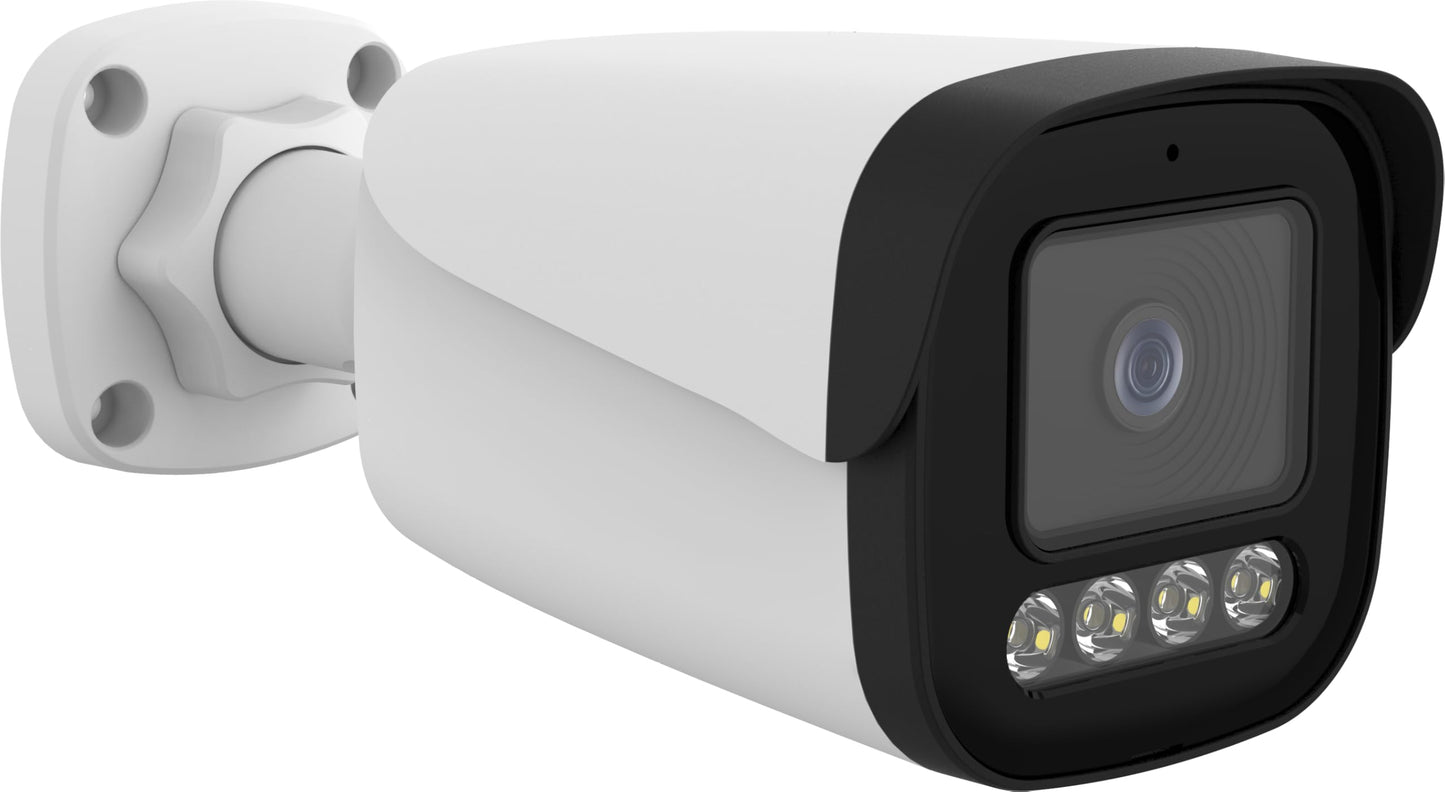 GW Security 4K 8MP TAA & NDAA Compliant Two-Way Audio Full Color Day & Night Outdoor Indoor Face Recognition PoE IP Weatherproof Bullet Security
