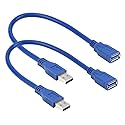 RIITOP Short USB 3.0 Extension Cable USB-A Extender Male to Female 5Gbps (1FT,2-Pack)