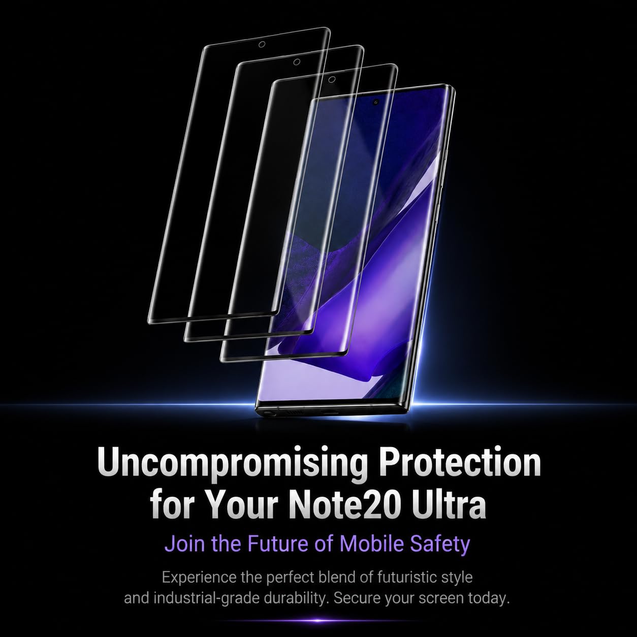 3 Pack Screen Protector for Samsung Galaxy Note 20 Ultra Tempered Glass, 9H Hardness HD Clear Anti Scratch Full Edge Coverage Fingerprint Unlock