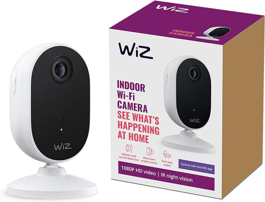WiZ Indoor Security Camera - 1080p HD Video - Full-Duplex Audio - Activate with Motion - Control with App - Works with Alexa- Google Assistant