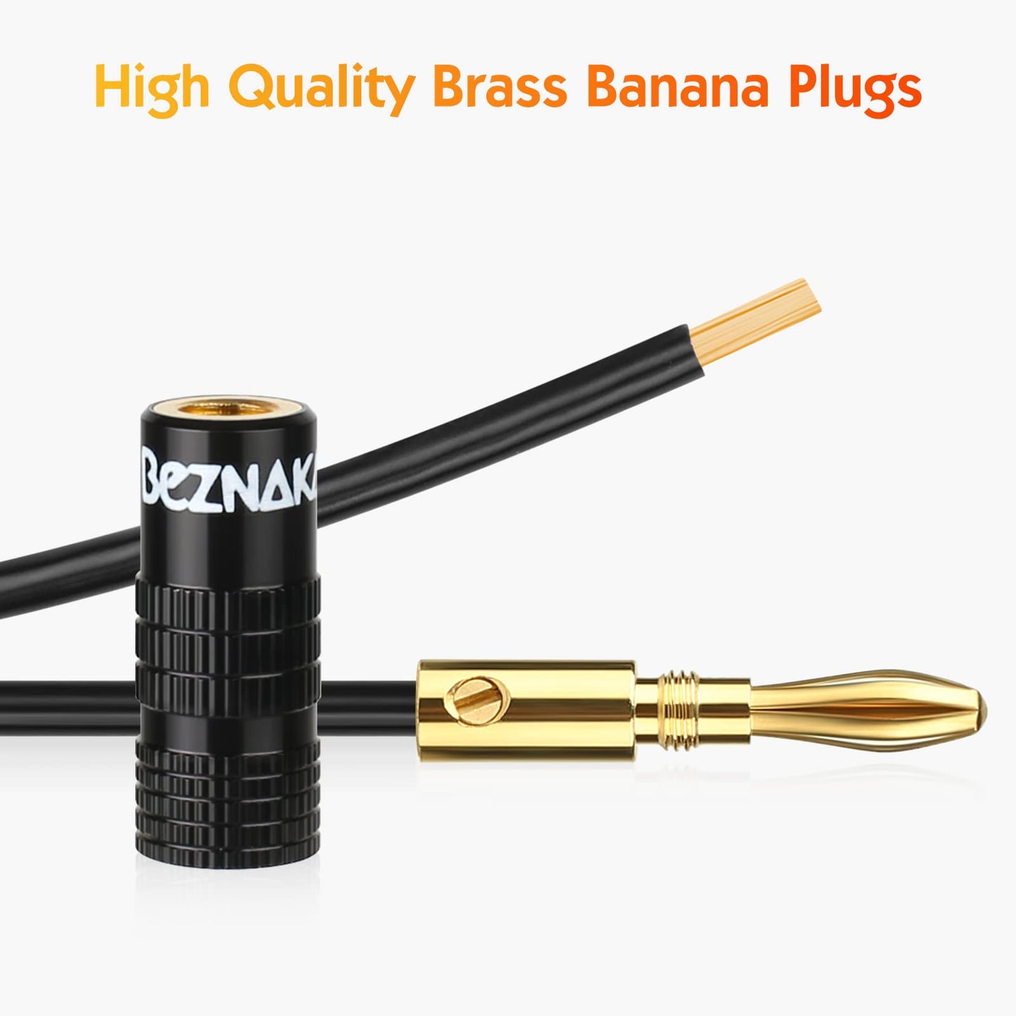 Beznaka Banana Plugs with Dual Set Screws,Black and Red Aluminum Shell,12 Pairs/24 Pcs