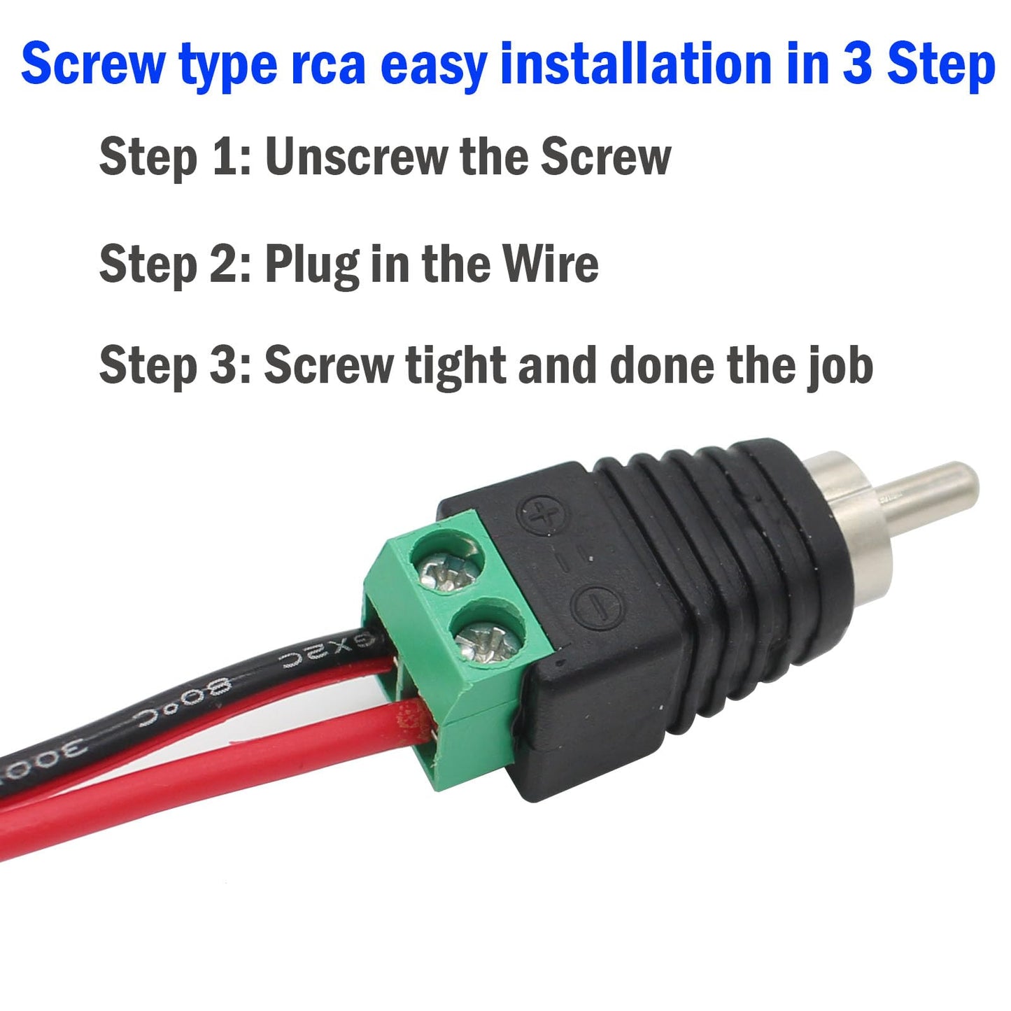 exgoofit Phono RCA Screws Male Female Plug to AV Screw Terminal Audio/Video Connector Adapter (10 Male +10 Female Connector)
