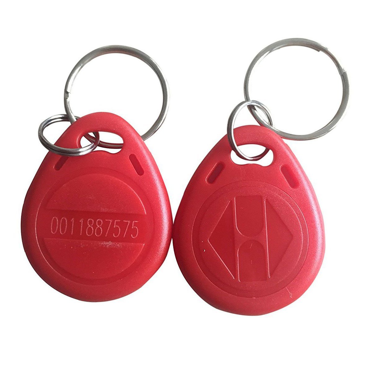 HWMATE 125khz RFID Smart EM ID Read Only Entry Access Keyfob Tag Token Keychain Card (100 Pack) (Red)
