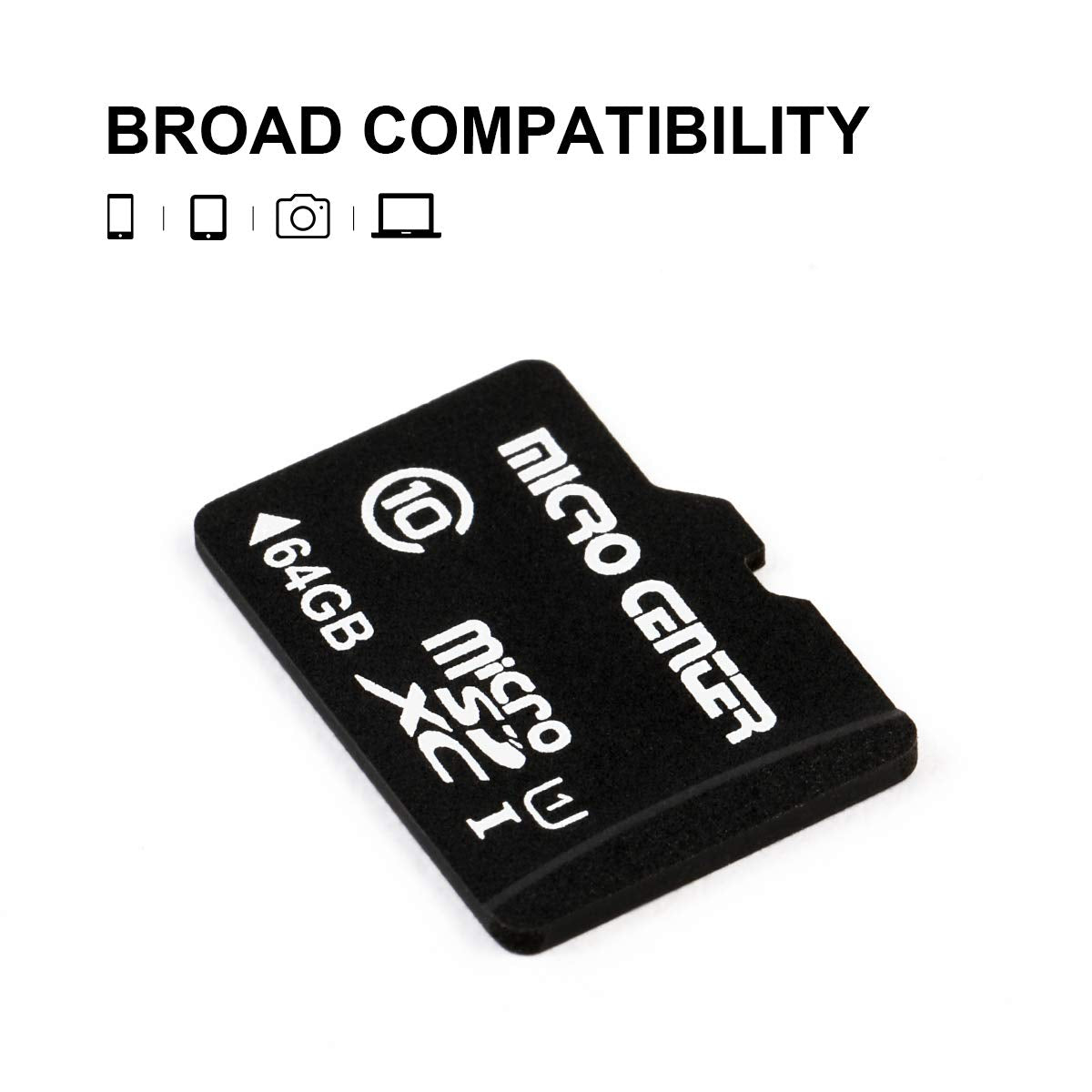 INLAND Micro Center 64GB Class 10 MicroSDXC Flash Memory Card with Adapter for Mobile Device Storage Phone, Tablet, Drone & Full HD Video Recording