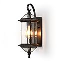 Milaii 18.5" H Copper Outdoor Wall Lights Exterior Waterproof Wall Sconce Light Fixture E26 Socket Oil Rubbed Bronze Porch Light with Clear Glass