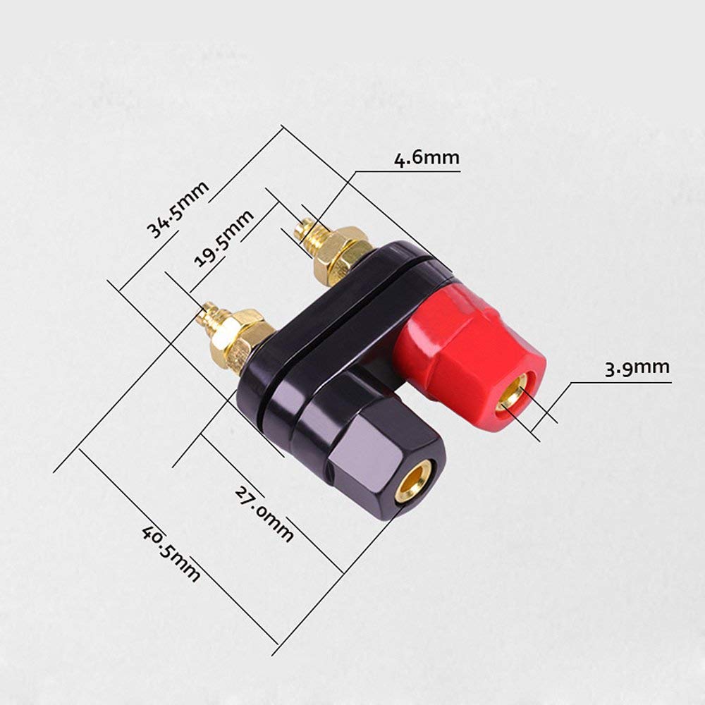 bnafes 4Pcs Banana Plug Jack Female Socket Gold Plated Terminal Binding Post Dual 4mm Banana Plugs Connector for Speaker Amplifier Terminal