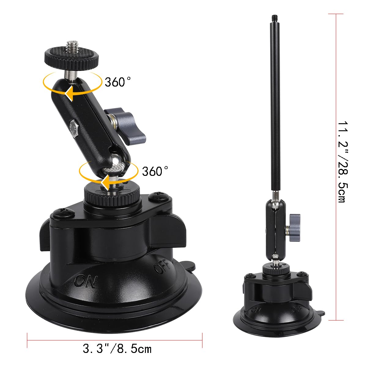 Leenconghui Suction Cup Mount for DJI Osmo Pocket 3, Car Windshield Window Vehicle Camera Holder Compatible with DJI Pocket 3 Accessories